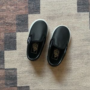 BABY TODDLER LEATHER PERFORATED SLIP ON VANS